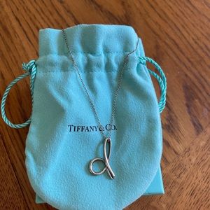 Lower case D sterling silver Tiffany necklace